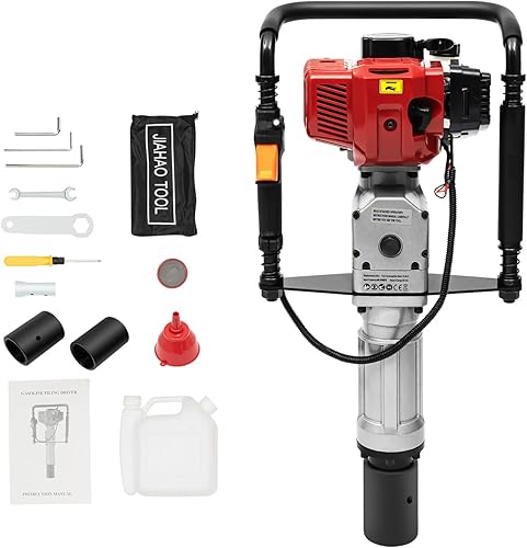 Conductor de poste de gas T de 2 tiempos 52CC martillo de pilotes alimentado por gas taladro de martillo de poste en T portátil de refrigeración por
