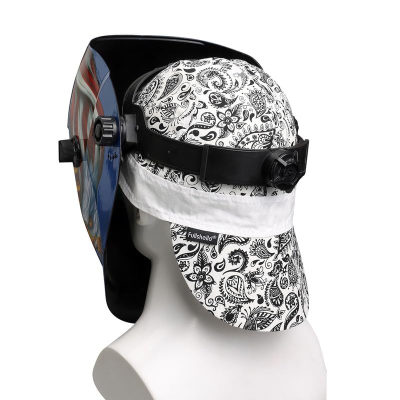 Image of Fullsheild Reversible Welding Cap Protective FR Welder Hat for Men, 7 3 /8 | Flame Resistant CAT 2, Paisley hat for Women, Cotton Soft Helmet Linner While Welding, Multicolors: Black, Brown and Blue