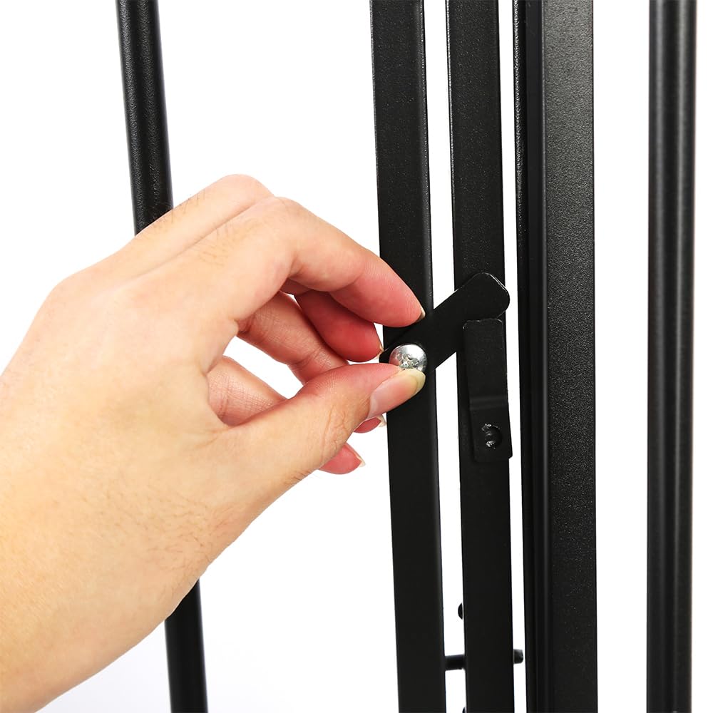 Barrière de sécurité- Barrière pour bébés- Grande Version 240cm -Grille de Protection métal - Pliable -avec Porte Inclus -4 éléments (Noir, 240 * 2.5 * 75cm)