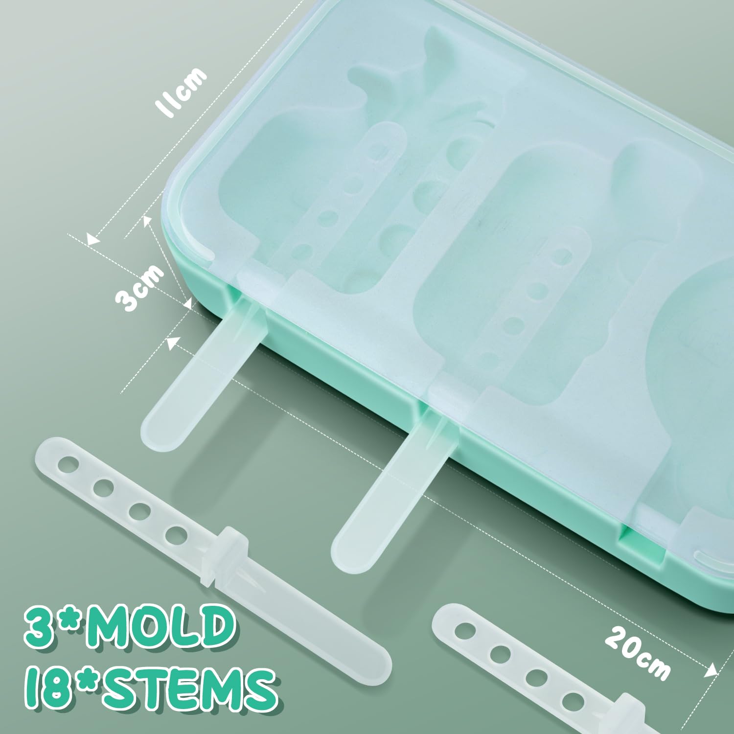 MEETRUE IJsvormen van silicone, 12 ijslollyvormen, herbruikbare popsicle vormen, gemakkelijk op te lossen BPA-vrije ijslollymaker voor kinderen en volwassenen, doe-het-zelf ijsvormen, blauw