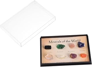 VICASKY 2 Boxes Ore Specimen Tumbled Stones Quartz Crystal Creative Teaching Samples Desktop Decorations Crystal Stone Chip Natural Crystal Stones Simple Ore Stones Teaching Aids Mineral