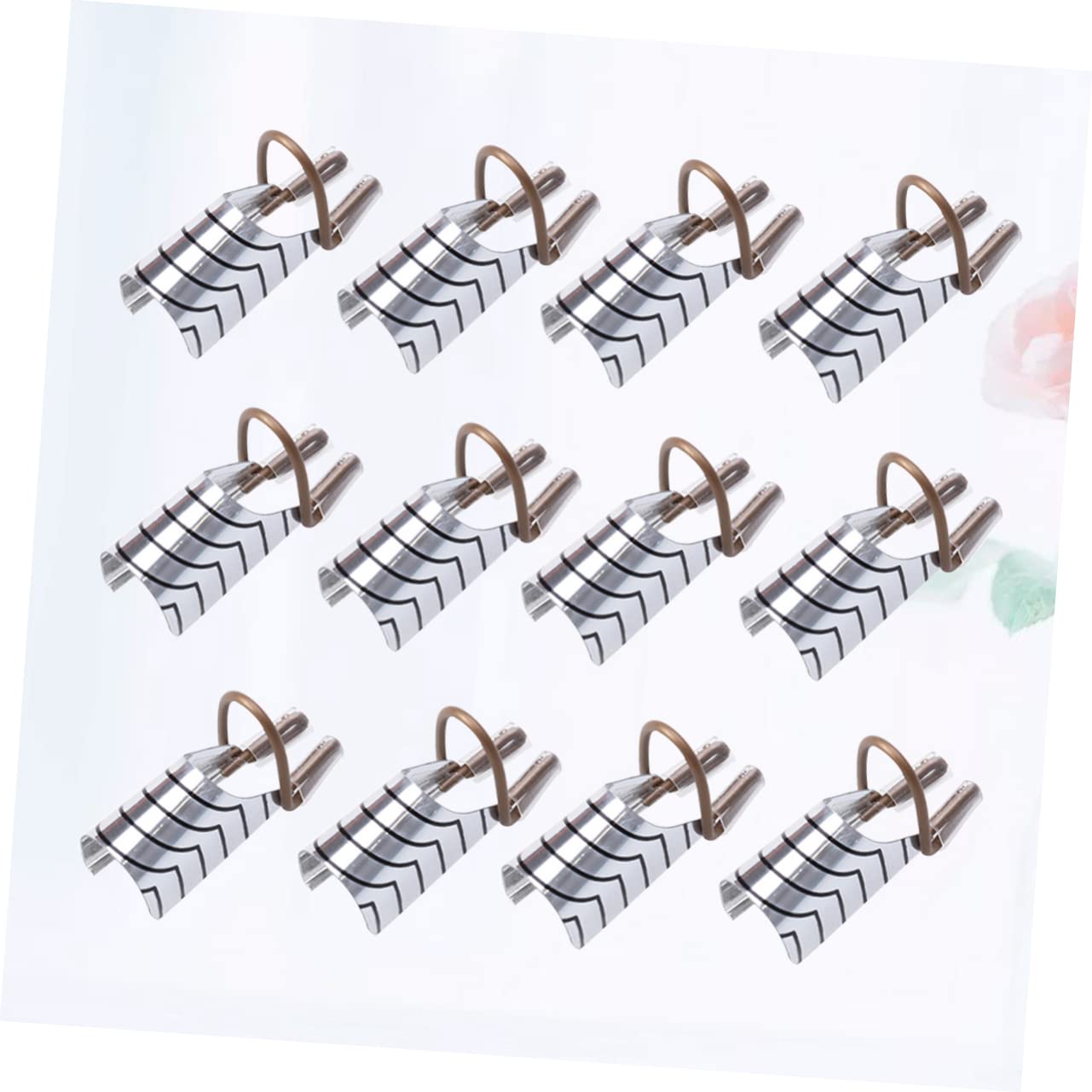 Mikinona 15pcs Metal Nail Mold Tips Aluminum Nail Extension Finger Cover for Tools Supplies Reusable Forms Lines