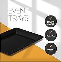 Vista 8 de Plasticpro - Bandejas de plástico para servir, rectangulares, 10 x 14 pulgadas, plato desechable para fiesta, color negro, paquete de 4