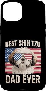 Funny Shih Tzu Art for Men Boys Dad Puppy Shih Tzu Lover Case for iPhone 15 Plus