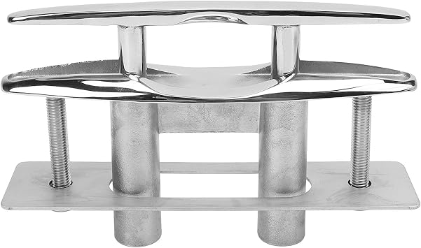 Fabater Boat Cleat, 8in Boat Pull Up Cleats, Stainless Steel Retractable Flush Mount Boat Dock Cleats with Backing Plate and Lock Nuts for Boat Yacht Deck, Kayak Cleat for Boat Docks