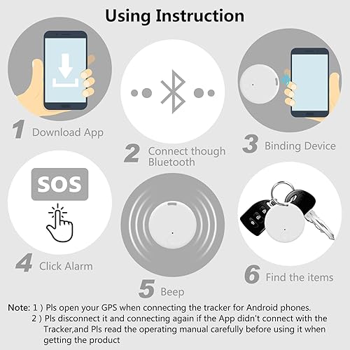 Miniatura 7 de Mini funda de rastreador GPS, localizador de artículos clave, aplicación sin tarifa mensual para iOSAndroid 2023, rastreador de artículos portátil