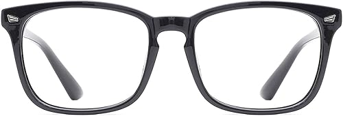 TIJN Gafas de bloqueo de luz azul para mujeres y hombres marco transparente lentes cuadrados nerd anti rayos azules gafas de pantalla de computadora