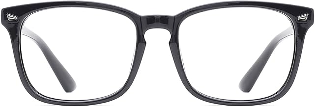 TIJN Blue Light Blocking Glasses for Women Men Clear Frame Square Nerd Eyeglasses Anti Blue Ray Computer Screen Glasses