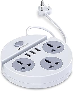 Portronics Power Plate 5 1500W Power Converter with USB Charger & Mobile Holder 3AC Socket + 3USB Ports I 1.5 m Cord Lengt... Price In India