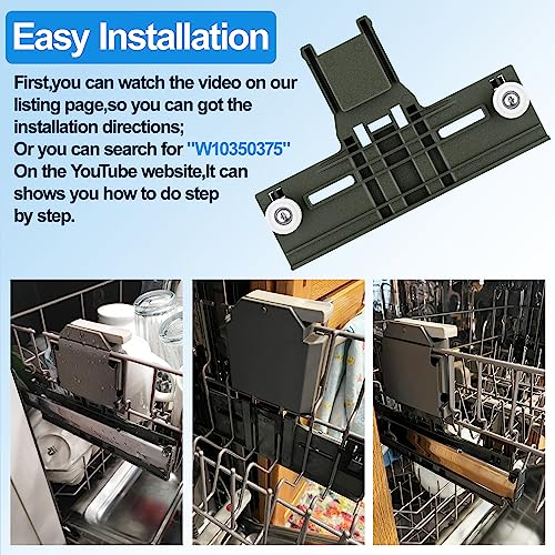 (12 Packs) Upgraded W10350375 Dishwasher Parts for Whirlpool Dishwasher Top Rack Parts WDT730PAHZ0 Upper Rack Parts With W10195372 W10195372 Dishwasher Adjuster Housing,For Kenmore Dishwasher Parts by YEECHUN - Image 8