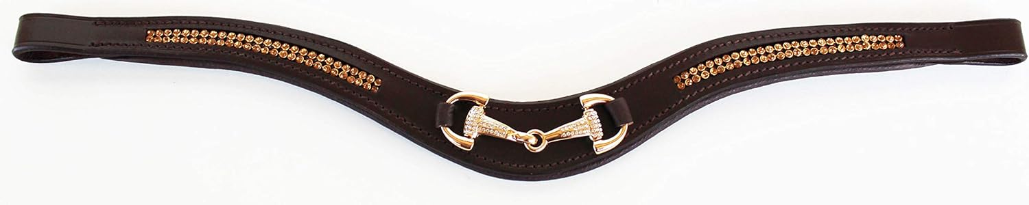 CHALLENGER Horse English Padded Leather Dressage Bridle Browband w/Snaffle Charm 803432CKF