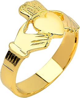 Solid 14k Gold Claddagh Ring for Men - coolthings.us