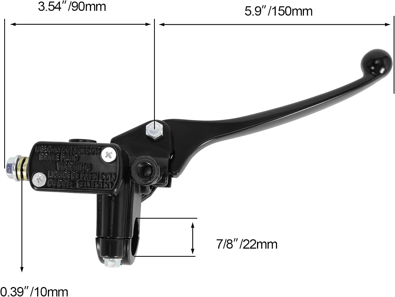 JIAYAN Front Right Brake Master Cylinder Lever with 8mm Mirror Mounting Hole for GY6 50cc 125cc 150cc 250cc Scooter Moped ATV Dirt Pit Bike