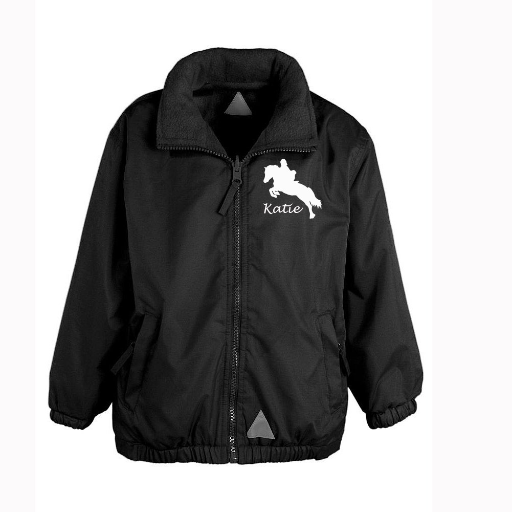 Luvponies Veste d'équitation personnalisée pour fille (Noir, âge 11-12 ans)