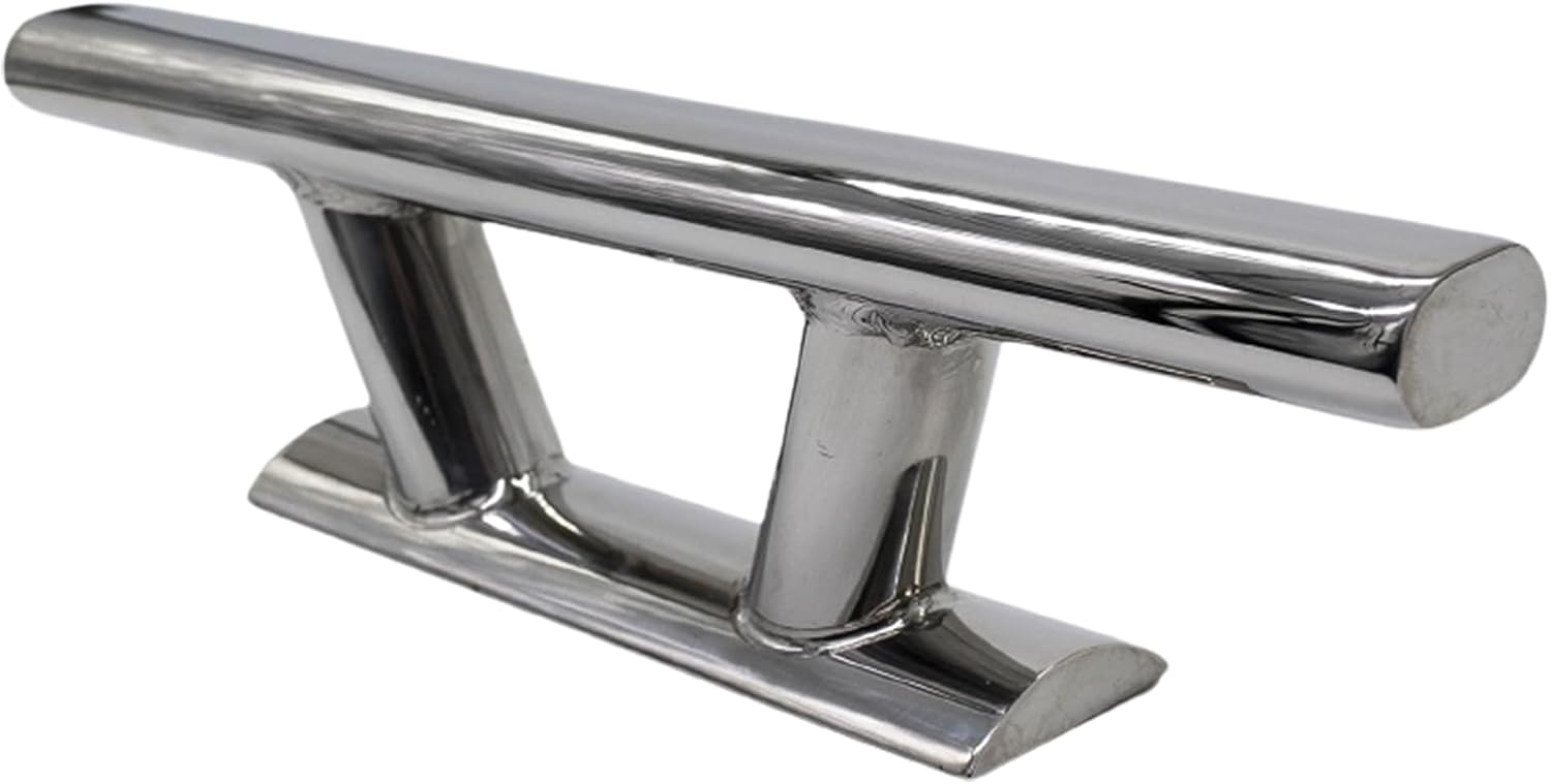 MARINE CITY Mooring Bollard Cleat with Curved Base – 316 Stainless Steel, Heavy Duty, Mirror Polished, Corrosion-Resistant for Boats & Yachts