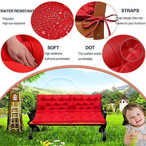 Coussin balancelle de porche imperméable 3 places rouge