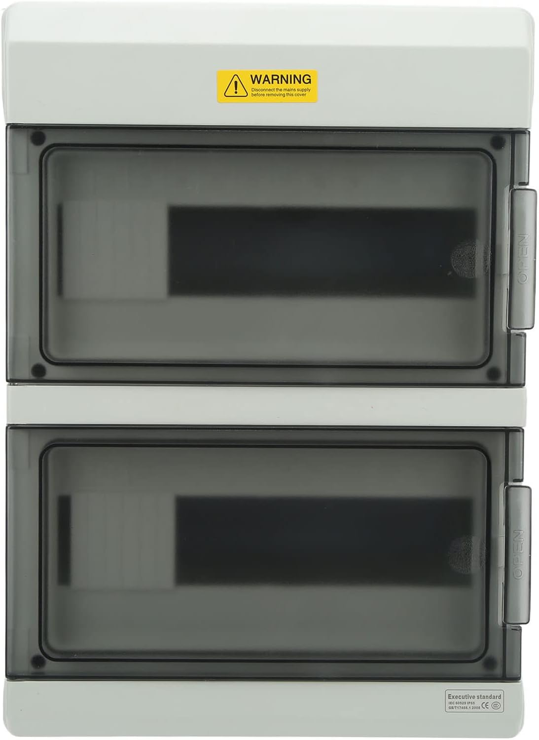 Distribution Box, Waterproof & 24 or 48 Way Electronic Junction Box with Transparent Lid, Circuit Breaker Box for Electrical, Communication, Steel Smelting, And