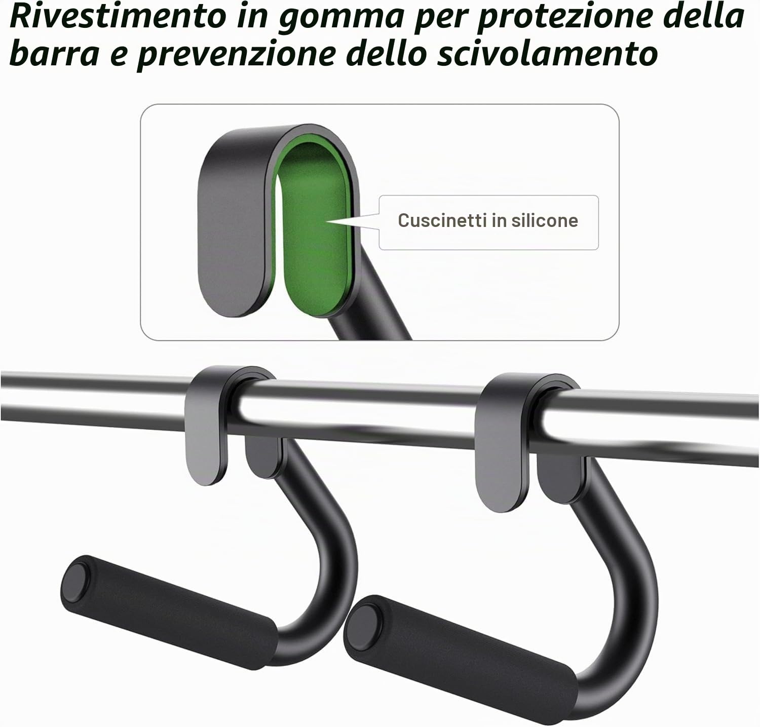 SELEWARE Maniglie Multifunzionali per Palestra con Impugnatura Ergonomica, Tubi in Acciaio Robusti, Attacchi per Barre di Trazione, Bilancieri, Fasce di Resistenza, Impugnature per Allenamento