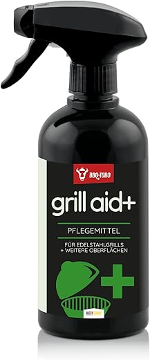 BBQ-Toro Pflegespray Grill aid+ | 500ml | Grillpflege für Gusseisen und Edelstahl Oberflächen | Edelstahl Pflege für Gas-, Elektro-Herd, Kugelgrill oder Edelstahl Grill,…