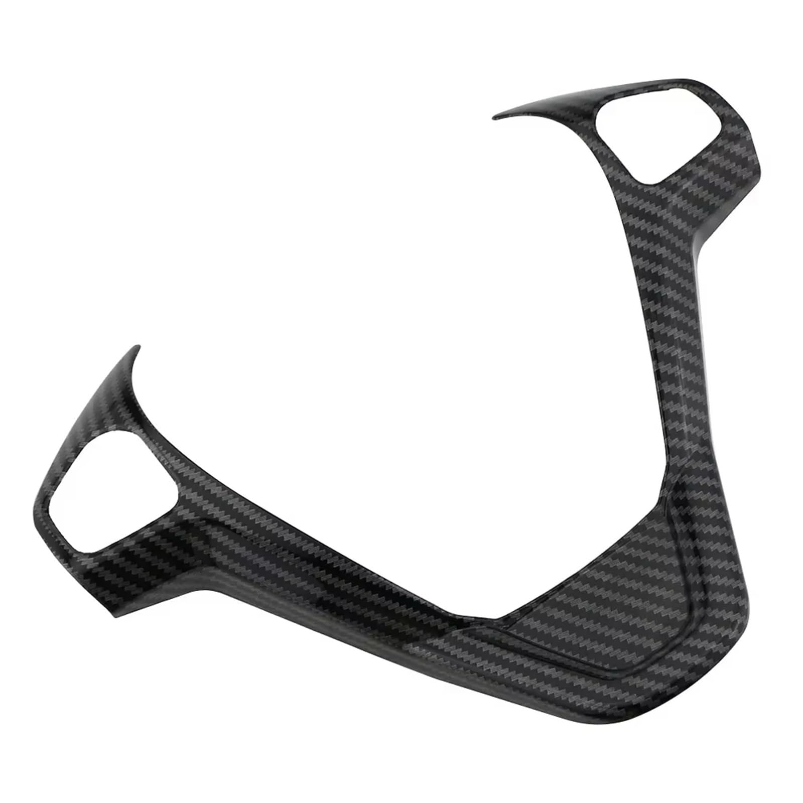Trim Sticker Accessories Car Steering Wheel Panel Decoration Cover Trim Stickers for Fiesta MK7 2009-2017 for Ecosport 2012-2017 Car Interior Decoration(2hole Carbon Black)