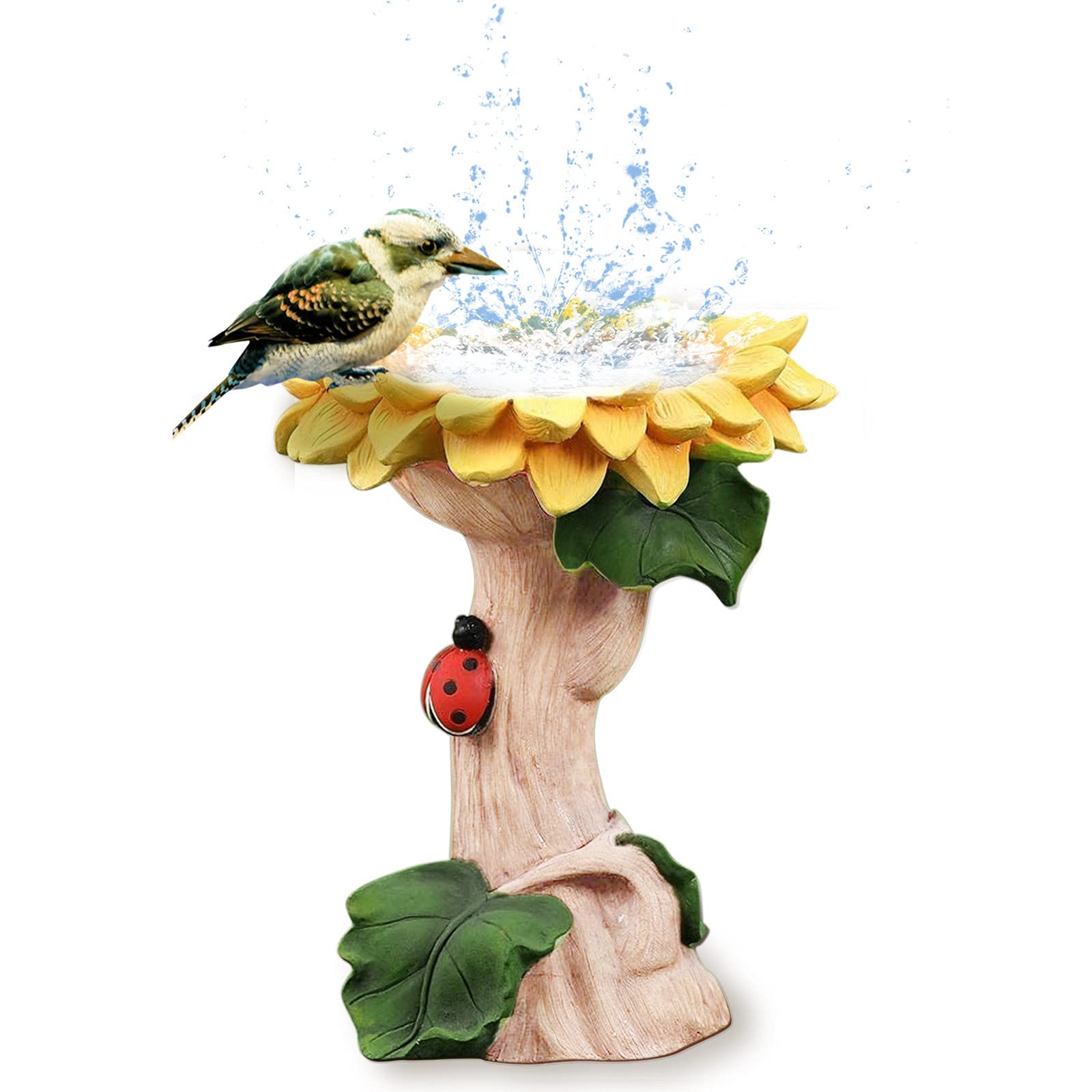 Giardino Girasole Bird Beach Standing Bird Miseders Statua in Resina Ornamento, Simulazione Fiore Decorazione all'aperto Decorazione Yard Patio