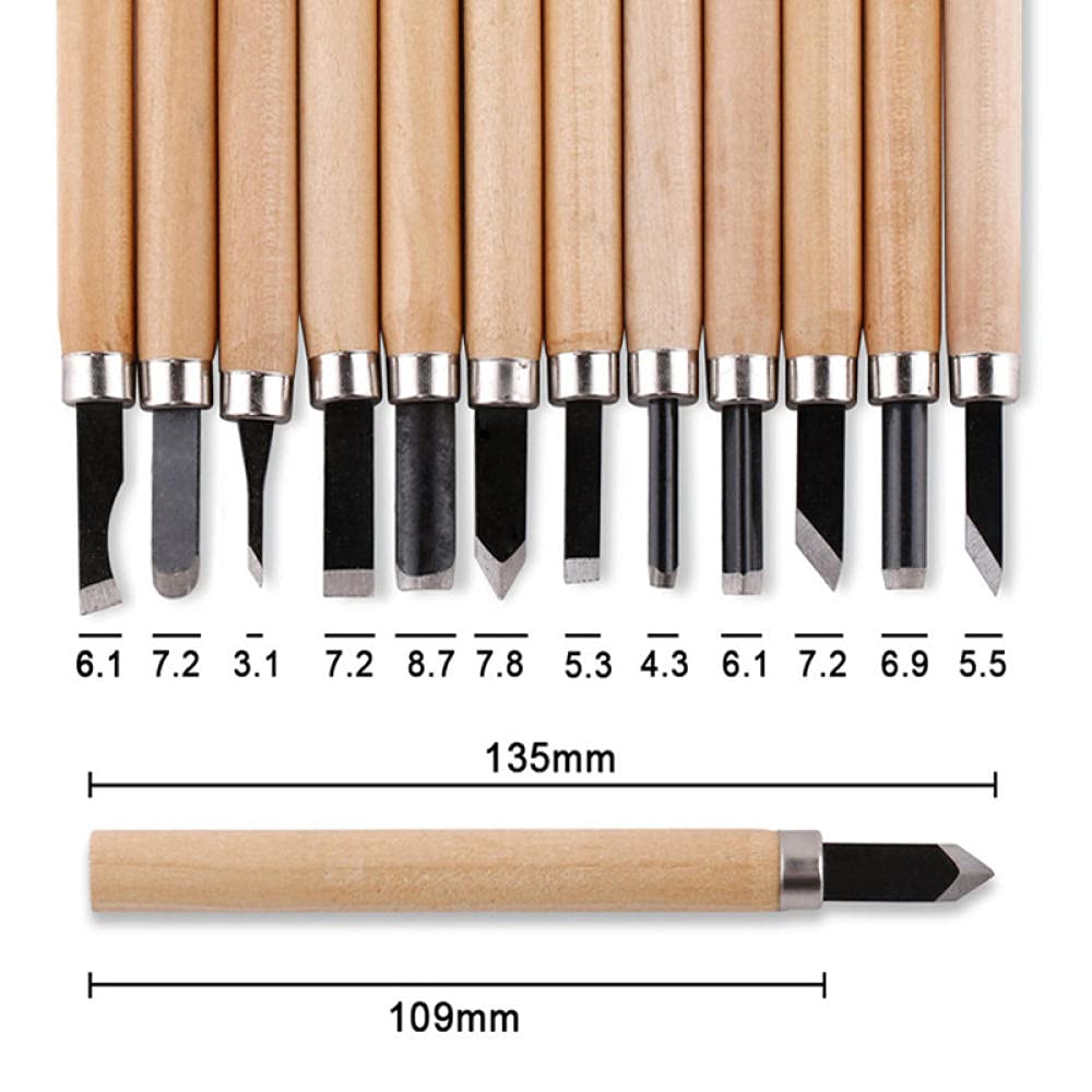 Narzędzia Rzeźbiarskie Dłuta Do Drewna Narzędzia Rzeźbiarskie Dłuto 12 Sztuk Profesjonalny Wood Carving Dustel Zestaw Narzędzi Ręcznych Dla Podstawowych Szczegółowych Rzeźbienia Stolarzy