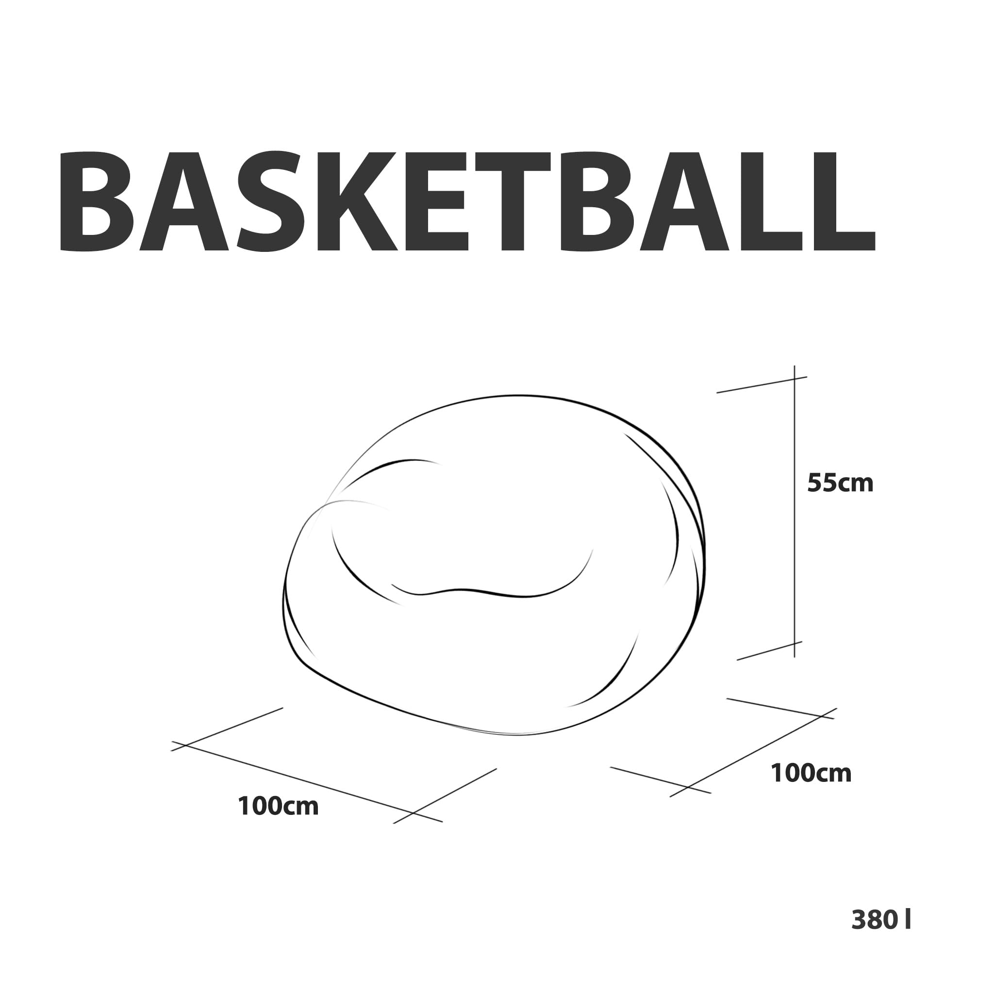 Ecopuf Basketball Pouf XL - da camera in similpelle per il basket - Ideale per gli appassionati di pallacanestro, i bambini - 100x55cm, Arancione: Pallacanestro