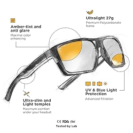 Horus X  Blue Light Glasses Men Women | Gaming Glasses for Screen Anti-Fatigue & Eye Migraine | Amber Lens