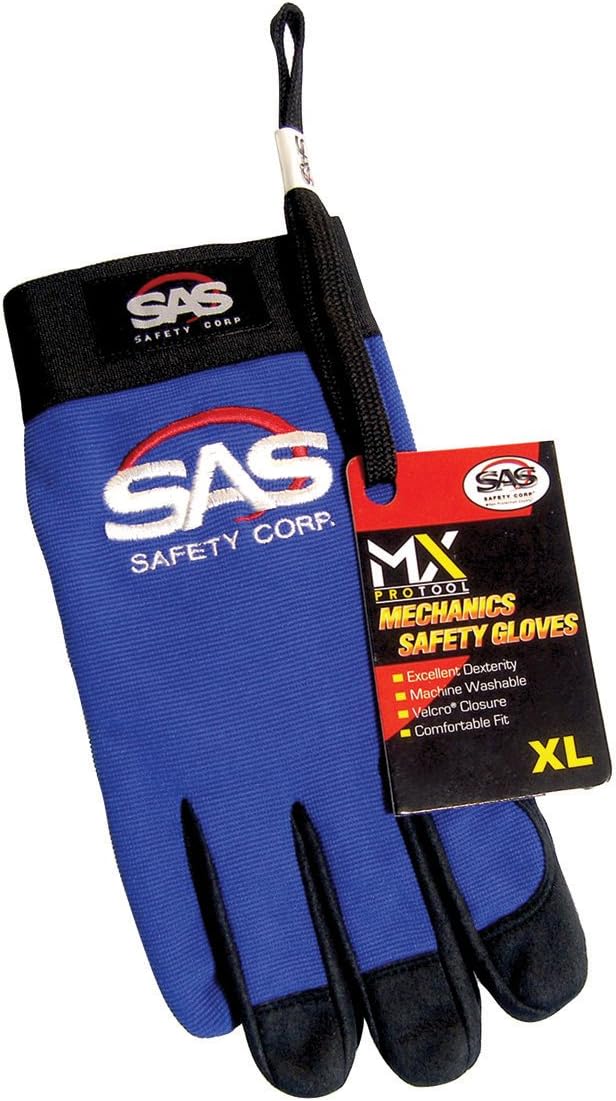 SAS Safety 6662 Mechanic's Pro Tool Safety Gloves, Blue, Medium