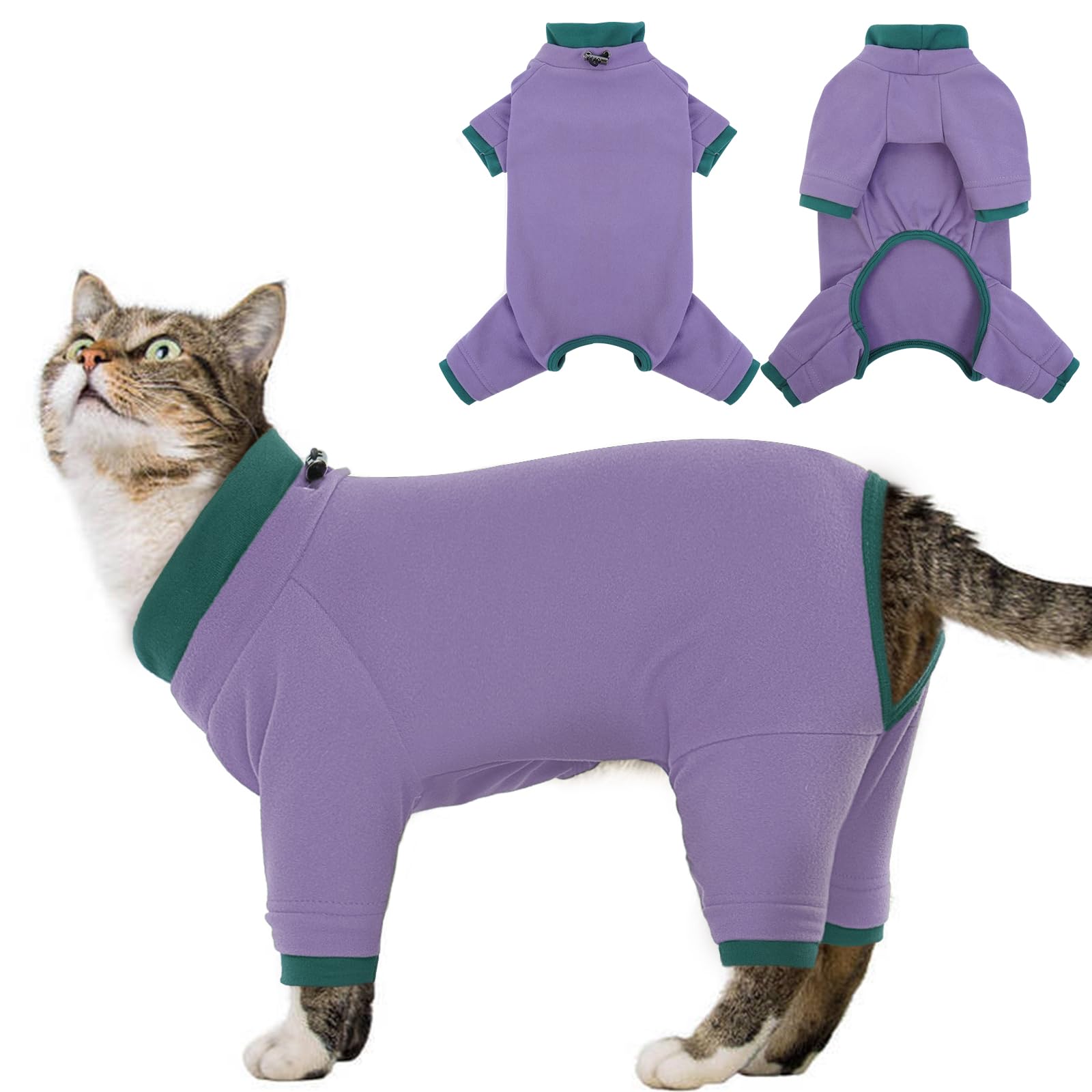 Pijama de gato suave para evitar la pérdida de pelo en casa
