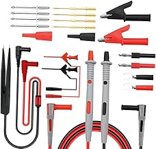 UKCOCO 1 Conjunto de 21-Em-1Metrômetro Kit de Chumbo Kit de Ferramentas de Teste Elétrico Voltá­metro Leva Sonda de Teste Plugue Multá­metro Jacaré Conjunto de Clipes