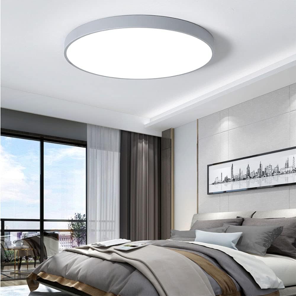 LED Round Ceiling Light Macaron Ceiling Lamp Tri-Tone Light Ultra-Thin Energy Saving Energy Saving Embedded Installation Close to Ceiling Light Fixtures Modern Minimalist Bedroom Living Room