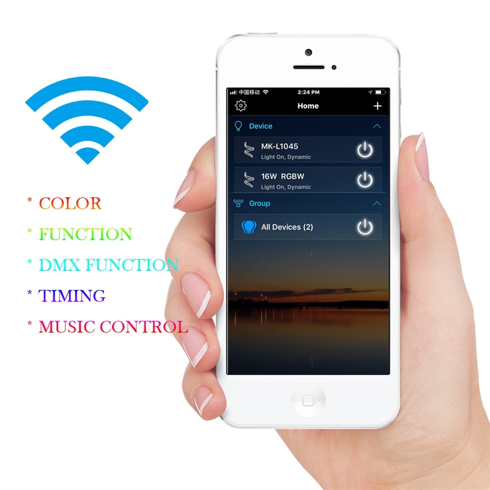 4 5W 60W 75W Teléfono Inteligente WiFi App RGB RGBW LED Generador de proyector de Motor de luz de Fibra óptica(45W RGB WiFi)
