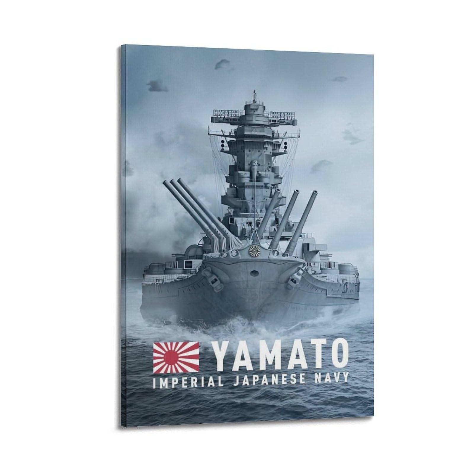 OKAHYS Vintage Japanese Navy Warships YAMATO Decorative Painting Canvas Wall Artworks Picture 20x30inch(50x75cm)