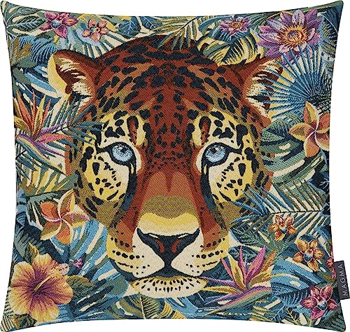 MAGMA Kissenhülle Kissenbezug Tiger bunt 45x45cm samtig weiche Rückseite Wendekissenhülle Exotique exotisch tropisch Dschungel