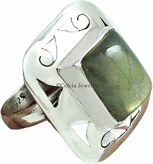Labradorite Natural Gemstone Ring, Statement Ring, Unisex Band Ring, Engagement Gifts For Couples, Promise Ring, Antique Ring, Birthday Gifts For Dad, Valentines Day Gifts For Him (labradorite)