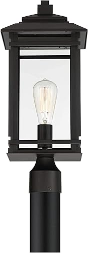 Miniatura 4 de John Timberland North House Mission - Lámpara tradicional para poste al aire libre, metal negro mate de 19 1/2 pulgadas, pantalla de vidrio