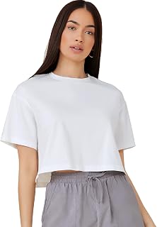 Aahwan Women's & Girl's 100% Cotton Black Solid Basic Oversized Fit Crop Top Price In India