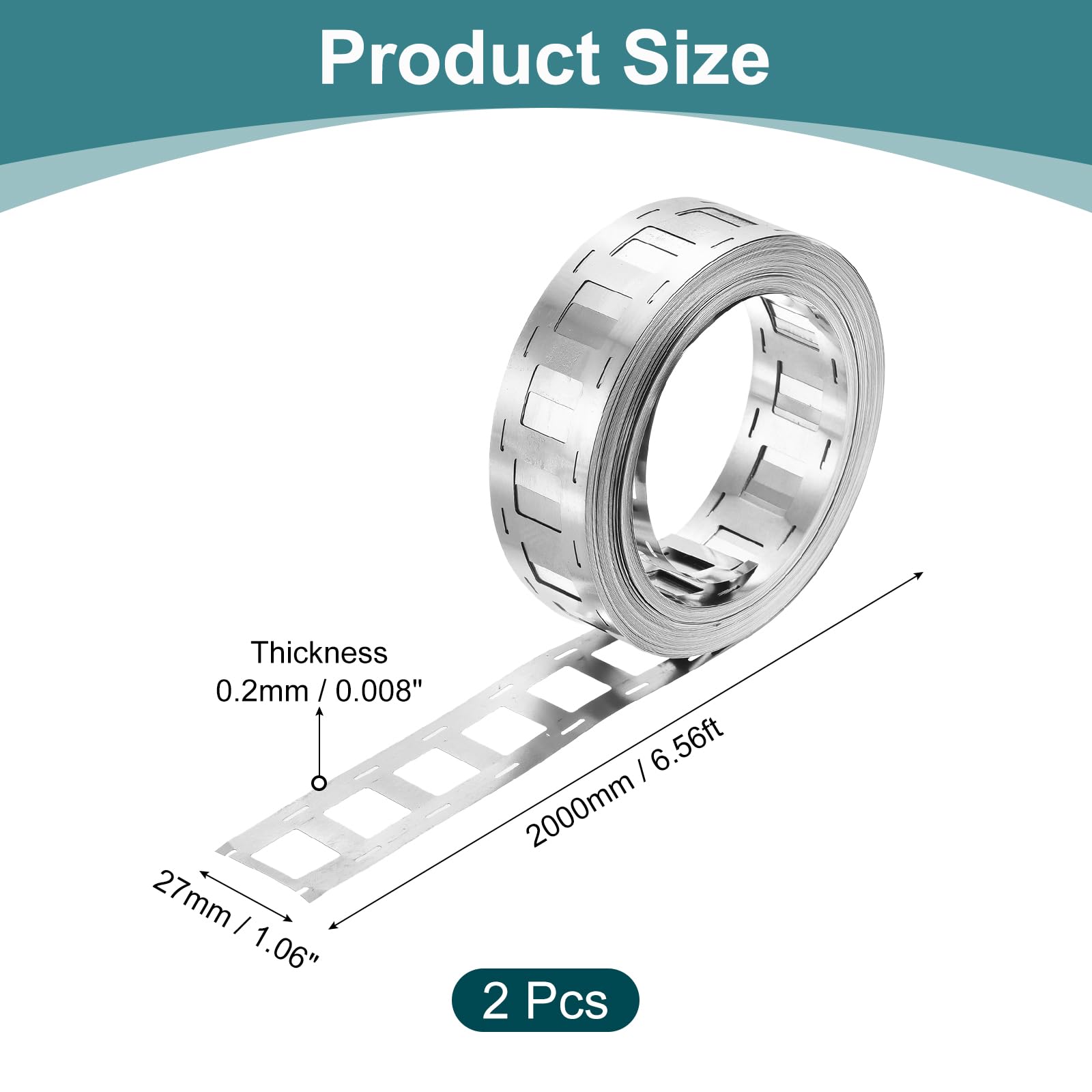 QUARKZMAN 2 Rollen Reines Nickelband 99.96% Reine Nickelplatte 0.2x27mm 6.56Ft(2m) Länge Nickelbeschichtetes Band Für Batteriepunktschweißen