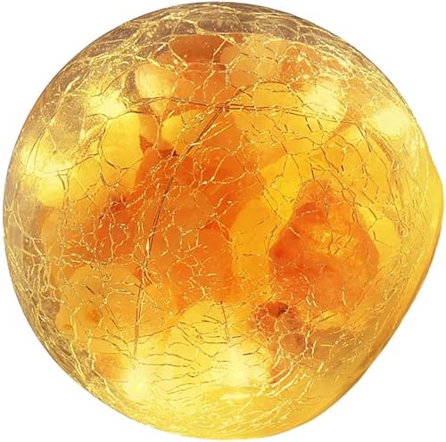 Miniatura 8 de Uonlytech Lámpara de sal rosa del Himalaya alimentada por pilas con bola de vidrio agrietado, luz nocturna de sal de roca para decoración de
