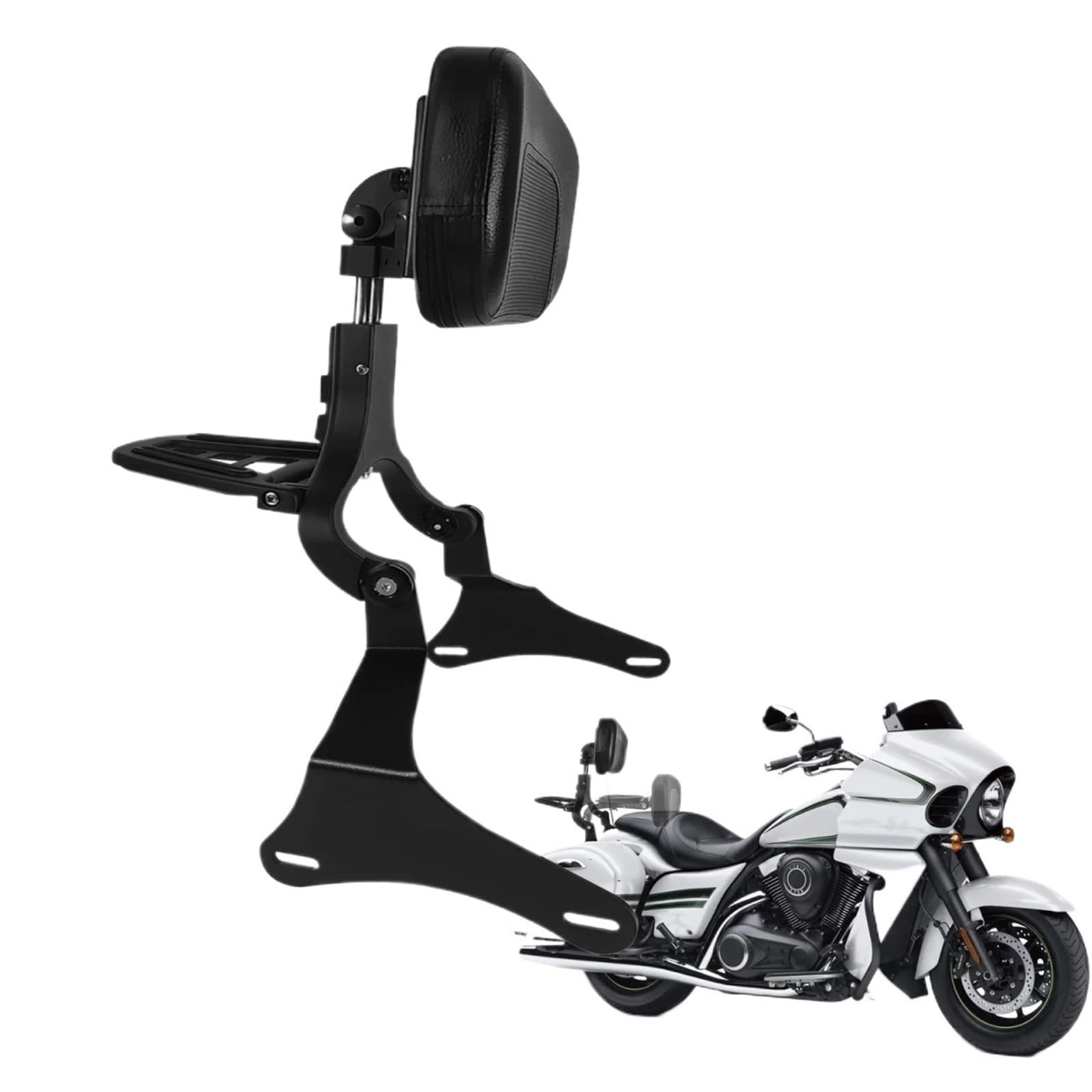 oparcie do bagażnika motocyklowego Pasuje Do Oparcia Motocykla Vu&lcan 1700 VN1700 Vaquero | Pasuje do uniwersalnych akcesoriów oparcia motocykla Vu&lcan 1700 VN1700 Vaquero