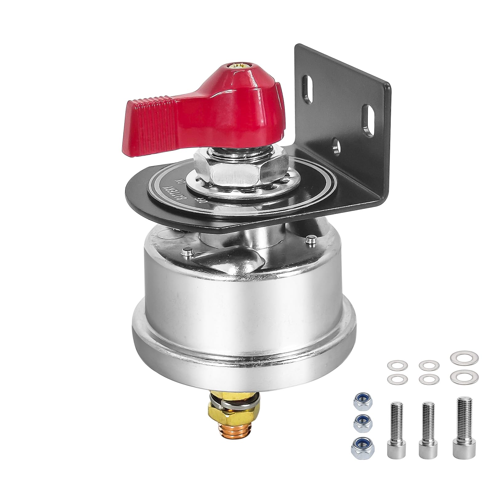 - High Current Battery Disconnect Switch 200A,12-48V Battery Power Cut Off Isolator Switch with Face Plate for Car Yacht ATV RV Truck(Red)