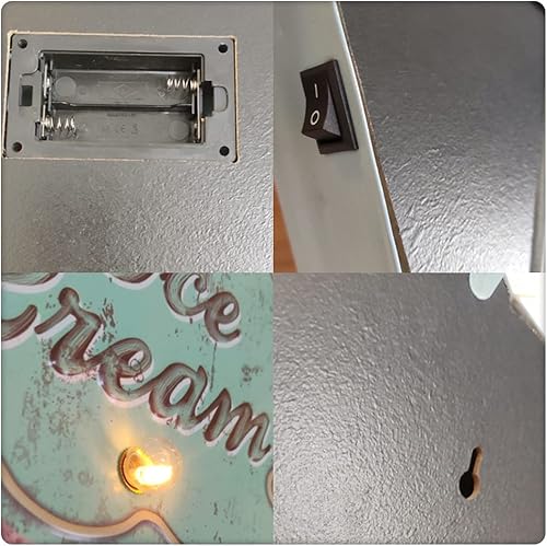 Miniatura 7 de Luz LED retro en forma de helado: funciona con pilas, decoración de dormitorio/sala de estar/fiesta, luz nocturna de ambiente cálido, bonita