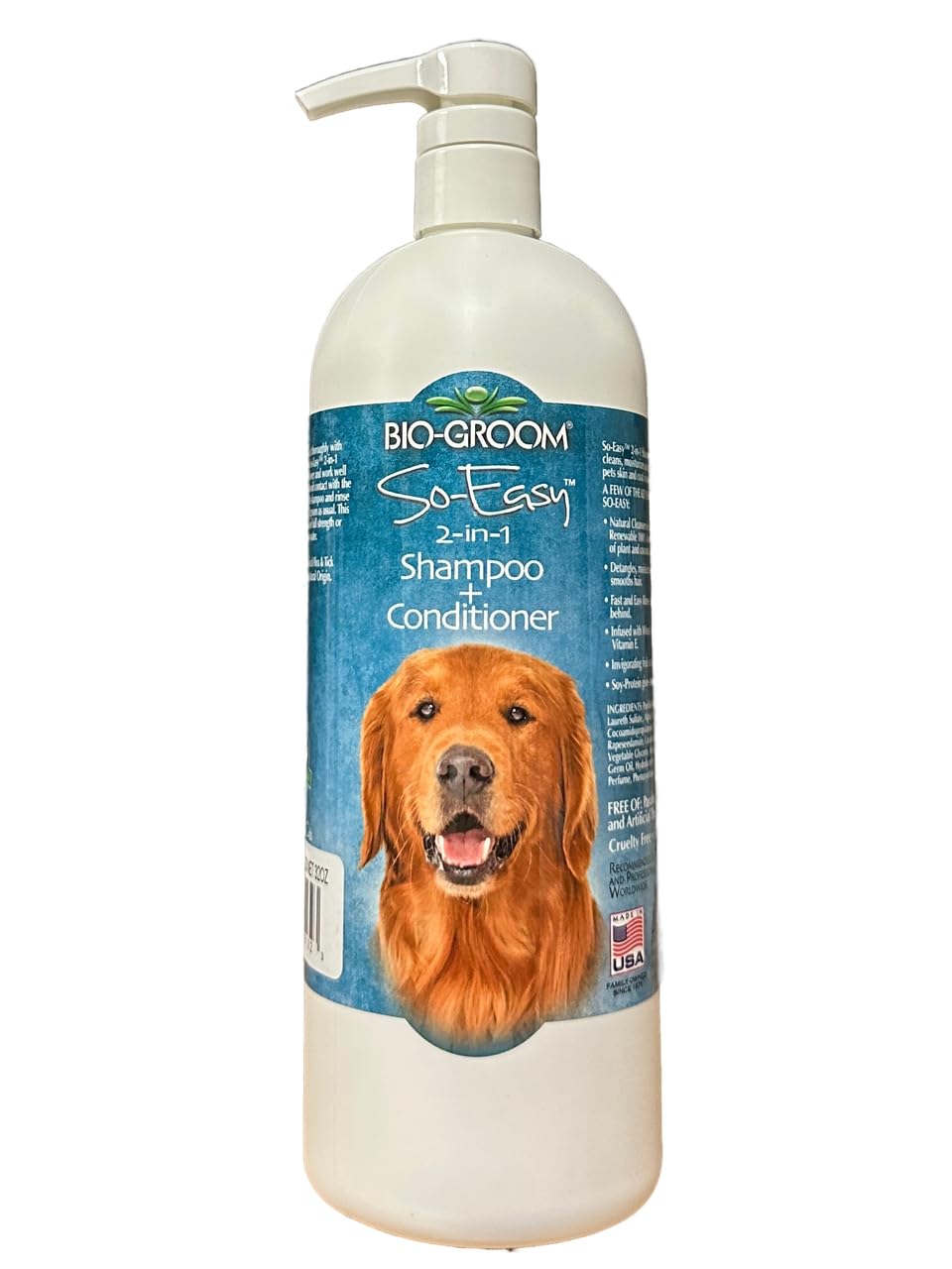 Bio-Groom So Easy Shampooing et après-shampoing 2 en 1 pour chien et chiot Detangling Dog Wash pour toilettage, sans savon, concentré 12:1 – Parfum de fruits rafraîchissant – 946 ml