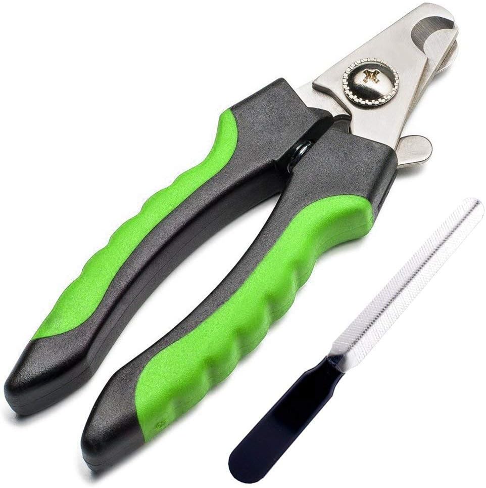 JUFOYO Dog Nail Clippers/Claw Trimmer for Medium and Large Pet & Free Nail File, with Safety Guard to Avoid Over-Cutting, Comfortable…