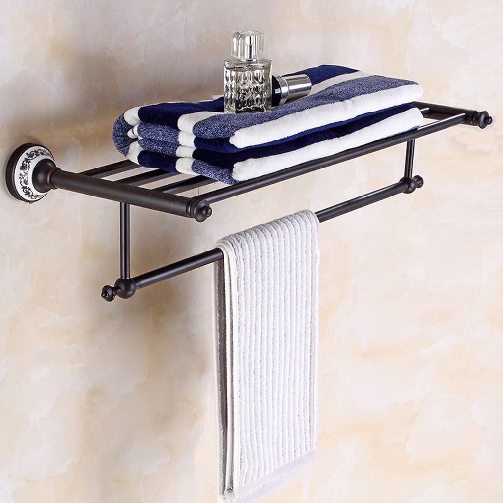 LMYSXAOZ LNNSHX Towel Racks,Towel Rail for Bathroom,All Copper Hand Holder,And Porcelain Bathroom Hardware,Bathroom Bar Rail/Color/Towel Rack (Color Single Pole)