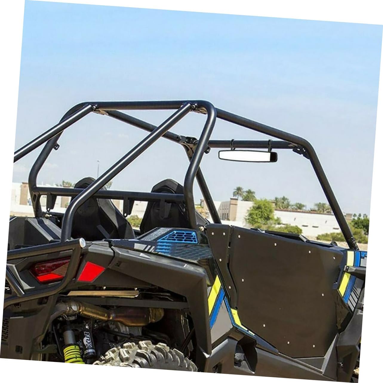 Wide Rear View Mirror for Atv and Off-road Vehicles Shatterproof Convex with Advanced Vibration-resistant Mount Fits Cars and Trucks Black