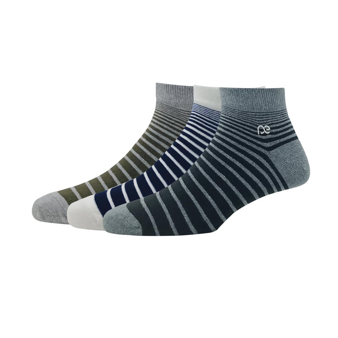 peter england Men's Cotton Ankle Length Socks (Pack of 3) Olive, Navy, Black-picture-11