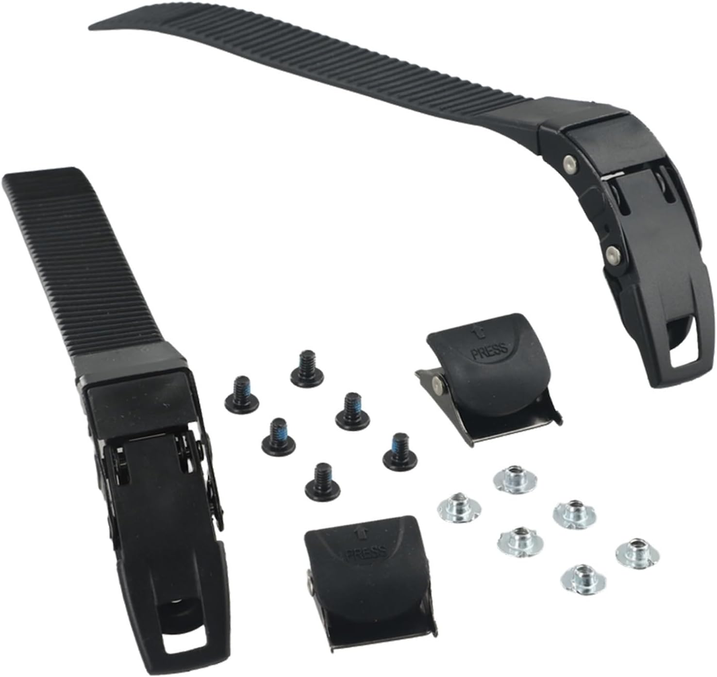 Adjustable Inline Skate Strap Replacement for Roller Hockey Skate Shoes, Plastic Fastening Buckle Repair Kit, 2-Pack, Black
