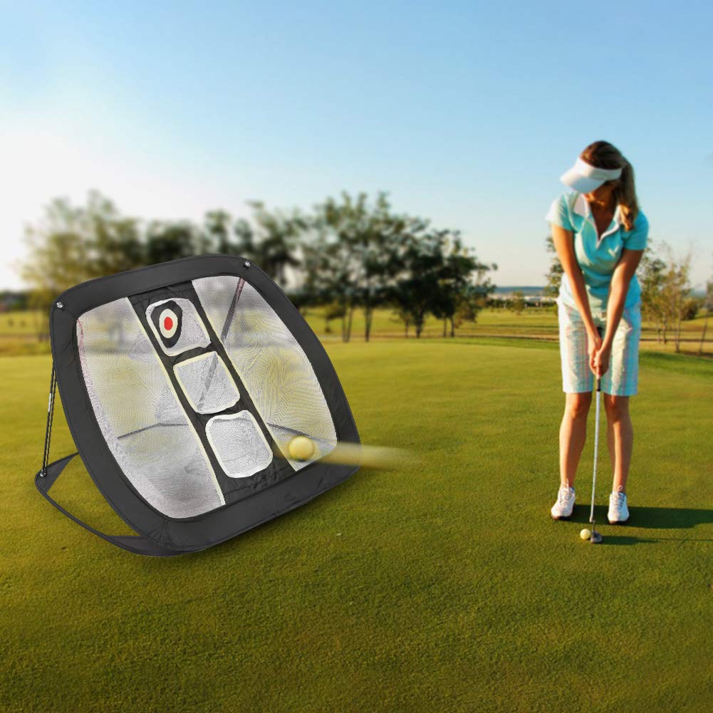 Red de práctica de Golf al aire libre, práctica de objetivo de tenis de Golf, red de golpeo de Golf portátil plegable para interior, equipo de entrenamiento, Red de objetivo de Golf(blanco + negro)